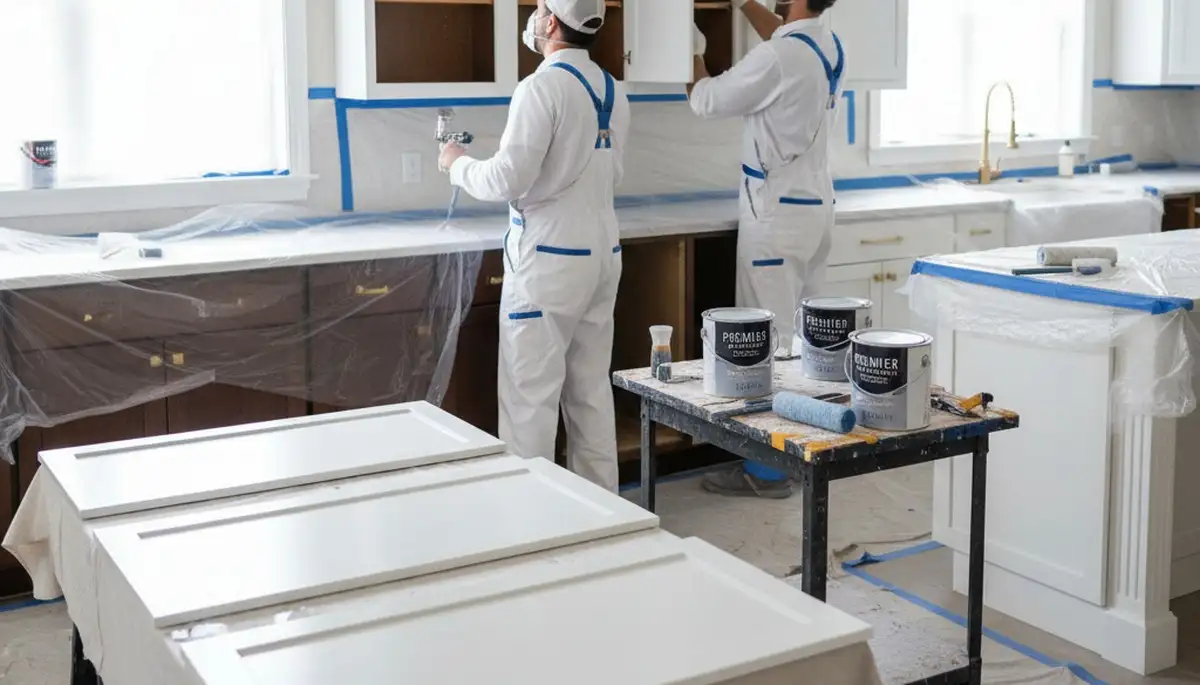 Cabinet painting in Orlando, FL with durable, moisture-resistant finish for humid homes