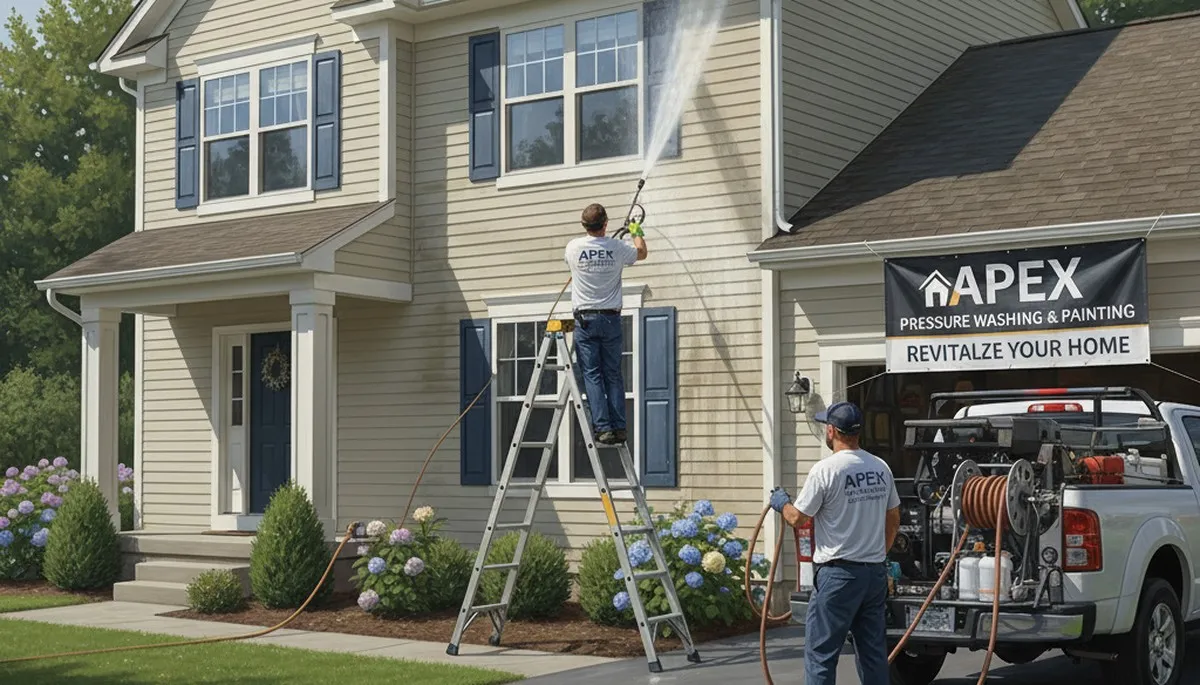 Vinyl siding pressure cleaning in Orlando, FL to remove algae, mildew, and dirt from home exterior