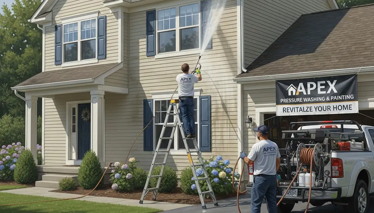 Vinyl siding pressure cleaning in Orlando, FL to remove algae, mildew, and dirt from home exterior