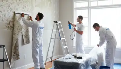 Wallpaper removal and wall prep in Orlando, FL for smooth interior painting finish